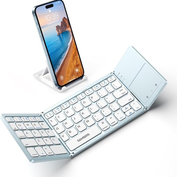 Full Size Foldable Bluetooth Keyboard with Touchpad - NWT - Picture 1 of 5
